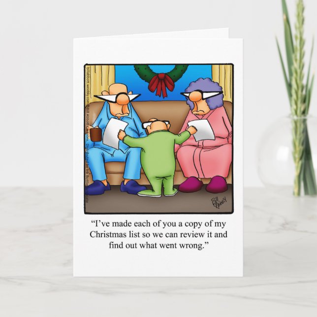 Funny Christmas Humour Greeting Card (Front)