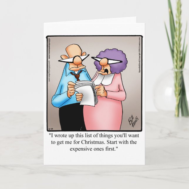 Funny Christmas Humour Greeting Card For Him (Front)