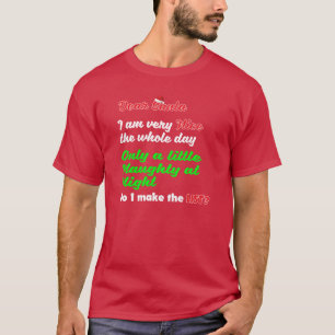Funny Christmas Humour Naughty Nice T-Shirt
