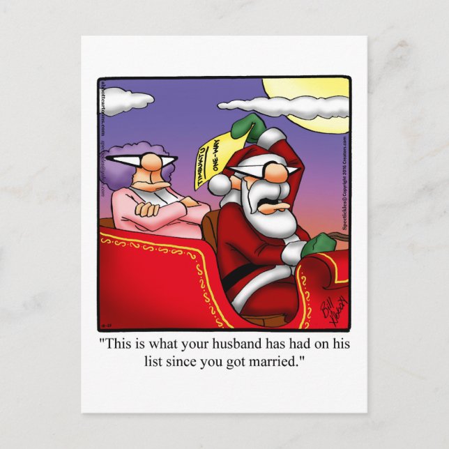 Funny Christmas Humour Postcard (Front)