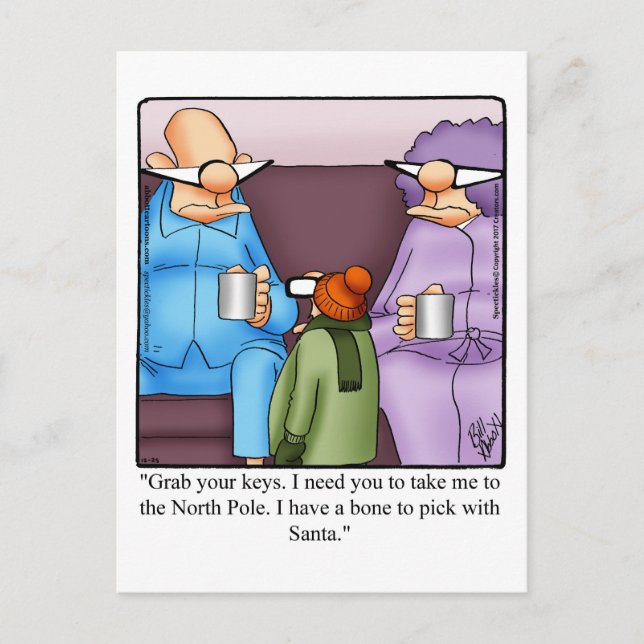 Funny Christmas Humour Postcard (Front)