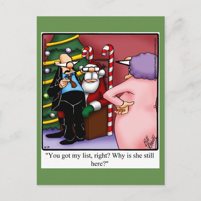 Funny Christmas Humour Postcard Spectickles (Front)