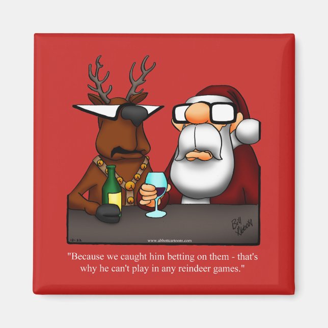 Funny Christmas Humour Square Magnet (Front)