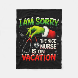 Funny Christmas I Am Sorry The Niche Nurse Santa H Fleece Blanket