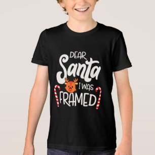 Funny Christmas I Was Framed Modern Holiday Tri-Blend Shirt