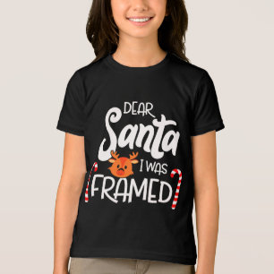 Funny Christmas I Was Framed Modern Holiday Tri-Blend Shirt