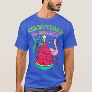 Funny Christmas In August Santa Beach Hat Sunglass T-Shirt