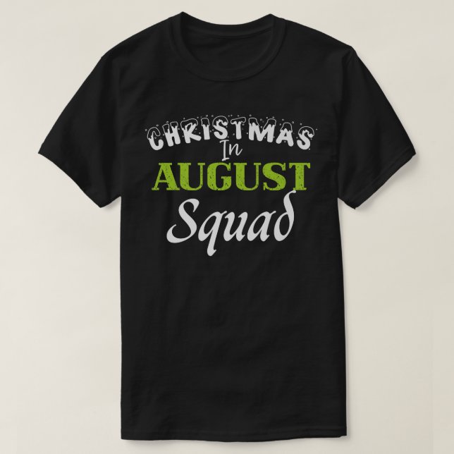 Funny Christmas in August Squad Summer Group Santa T-Shirt (Design Front)