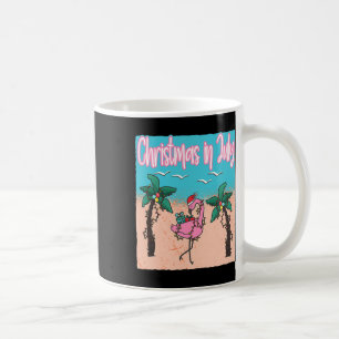 Funny Christmas In July Flamingo Christmas In July Coffee Mug