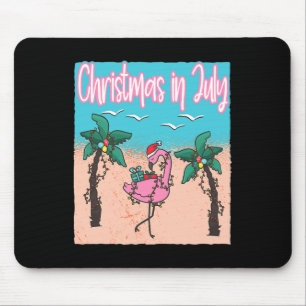 Funny Christmas In July Flamingo Christmas In July Mouse Mat