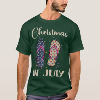 Funny Christmas In July Flip Flops Santa Summer Be T-Shirt