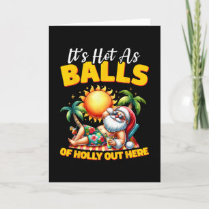 Funny Christmas In July Hawaii Santa Beach Summer Card