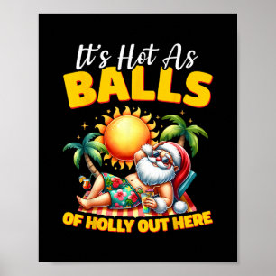 Funny Christmas In July Hawaii Santa Beach Summer Poster