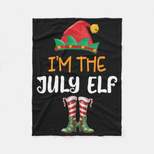 Funny Christmas In July I'm The July Elf Kids Men Fleece Blanket