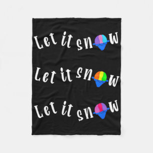 Funny Christmas In July Let It Snow Cone Shave Ice Fleece Blanket