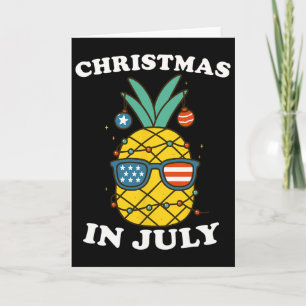 Funny Christmas In July Pineapple Usa Summer Beach Card