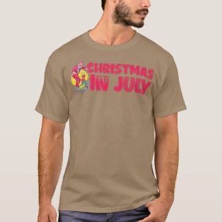 Funny Christmas In July Santa Beach Hat Sunglasses T-Shirt
