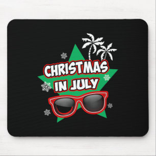 Funny Christmas In July Santa Claus Summer Vacatio Mouse Mat