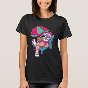 Funny Christmas in July Santa Hawaiian Tee Summer