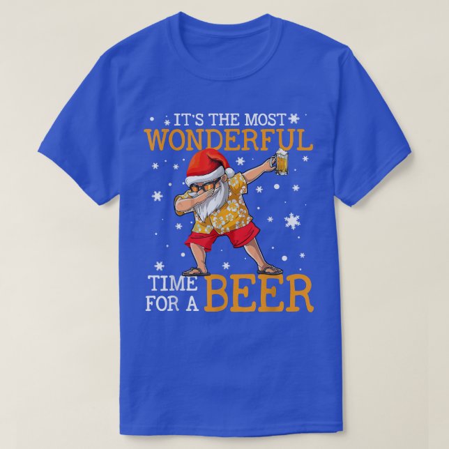 Funny Christmas in July Santa Hawaiian Wonderful B T-Shirt (Design Front)