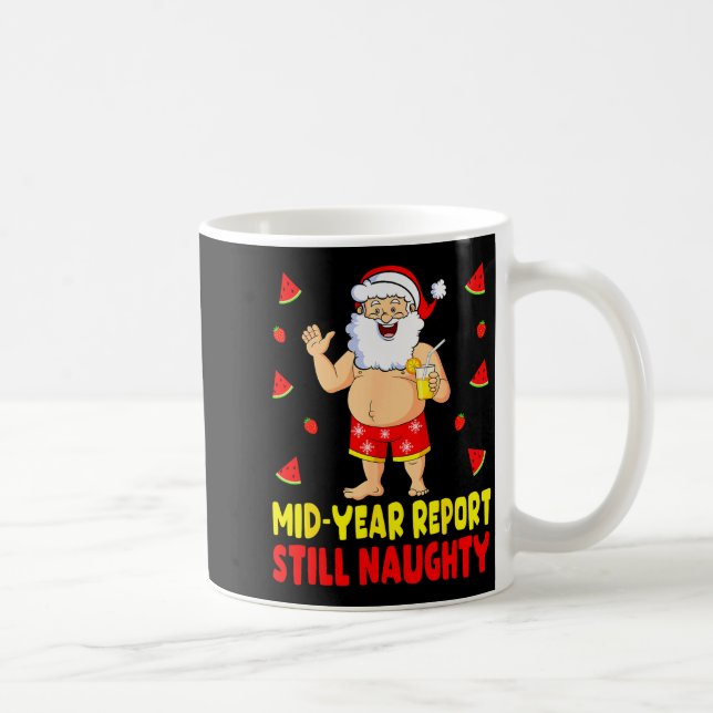 Funny Christmas In July Santa Summer Vacation Men  Coffee Mug (Right)