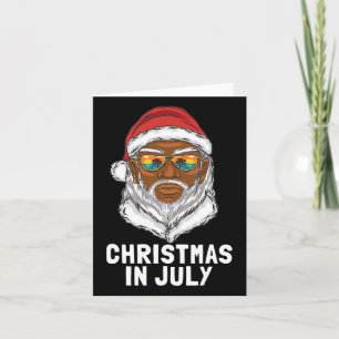 Funny Christmas In July Santa Sungles Summer Vacat Card