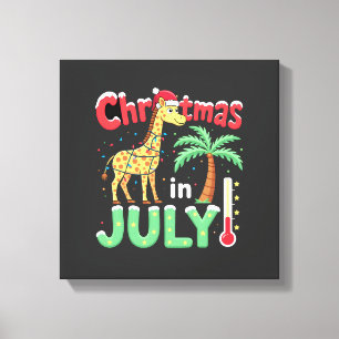 Funny Christmas in July Shirt Santa Giraffe Palm T Canvas Print