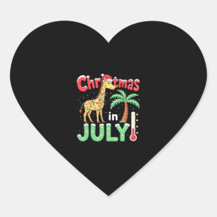 Funny Christmas in July Shirt Santa Giraffe Palm T Heart Sticker