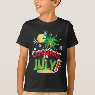 Funny Christmas In July Shirt Summer Beach Vacatio