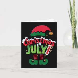 Funny Christmas In July Shirt Summer Elf Santa Xma Card