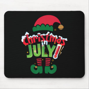 Funny Christmas In July Shirt Summer Elf Santa Xma Mouse Mat