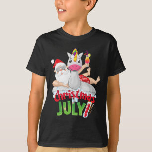 Funny Christmas In July Shirt Summer Unicorn Float