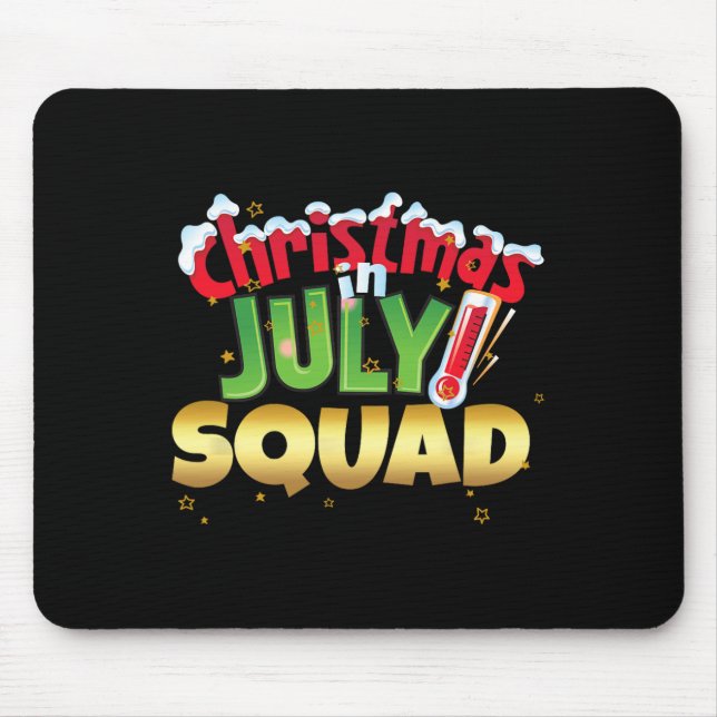 Funny Christmas In July Squad Shirt Summer Group S Mouse Mat (Front)