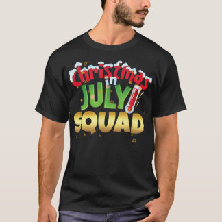Funny Christmas in July Squad  Summer Group Santa  T-Shirt