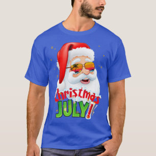 Funny Christmas in July  Summer Santa Sunglasses X T-Shirt