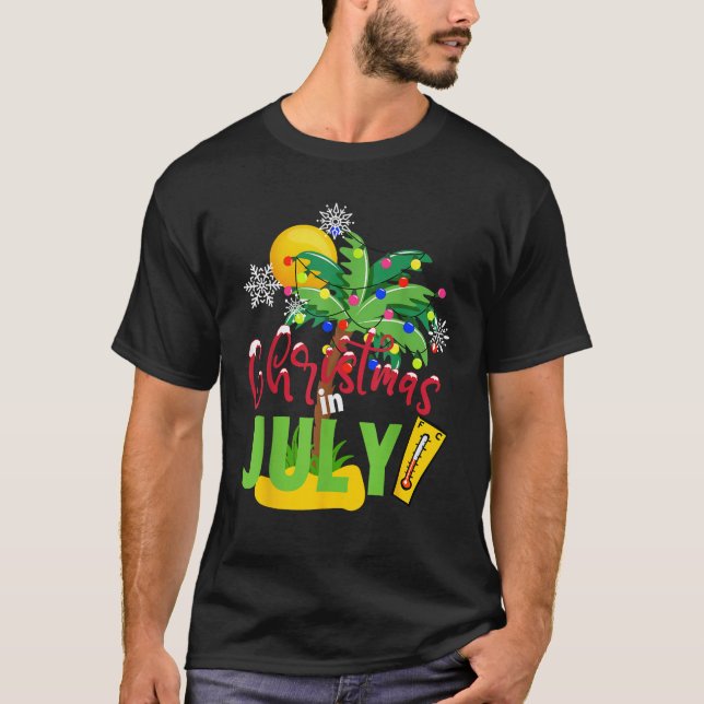 Funny Christmas In July Tee Summer Beach Vacation  (Front)