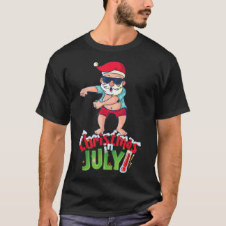 Funny Christmas in JulySummer Dabbing Santa Xmas  T-Shirt