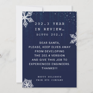 Funny Christmas in Review Programmer Company Holiday Card