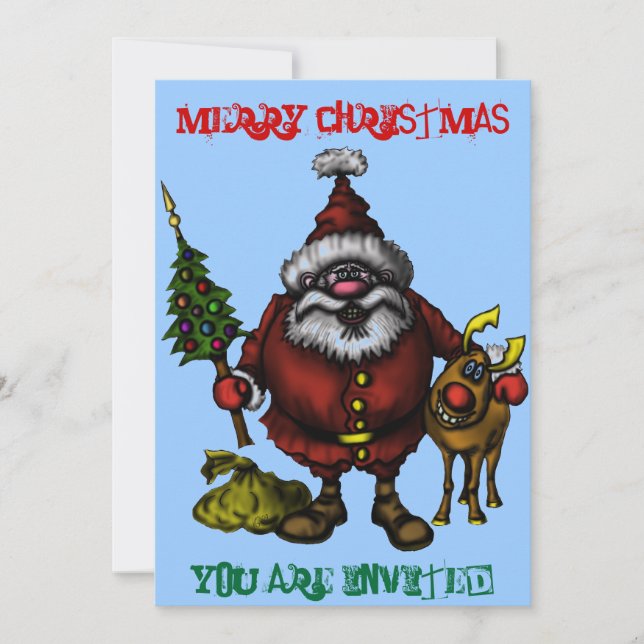 Funny Christmas invitation card (Front)