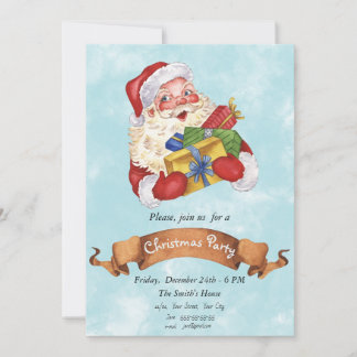 Funny Christmas Invitation with Santa Claus