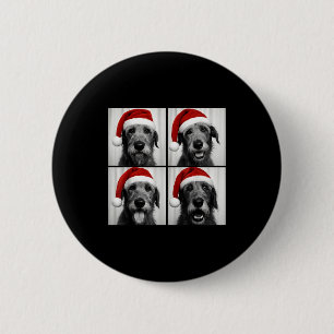 Funny Christmas Irish Wolfhound Santa Dog Lover Ph 6 Cm Round Badge