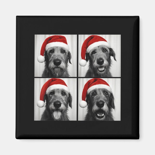 Funny Christmas Irish Wolfhound Santa Dog Lover Ph Magnet (Front)