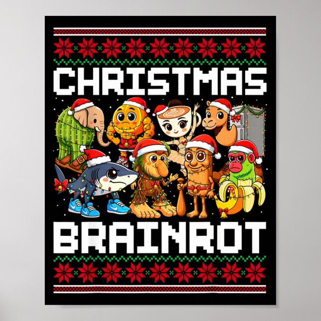 Funny Christmas Italian Brain Rot For Men Women Bo Poster (Front)