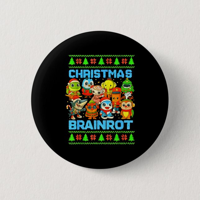 Funny Christmas Italian Brain Rot Italian Brainrot 6 Cm Round Badge (Front)