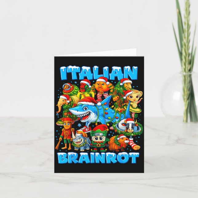 Funny Christmas Italian Brain Rot Italian Brainrot Card (Front)