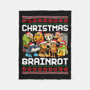 Funny Christmas Italian Brain Rot Italian Brainrot Fleece Blanket
