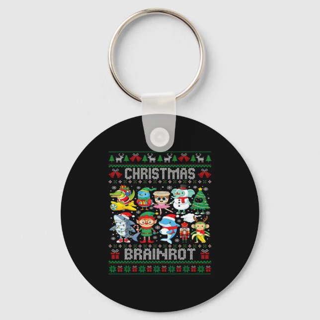 Funny Christmas Italian Brain Rot Italian Brainrot Key Ring (Front)