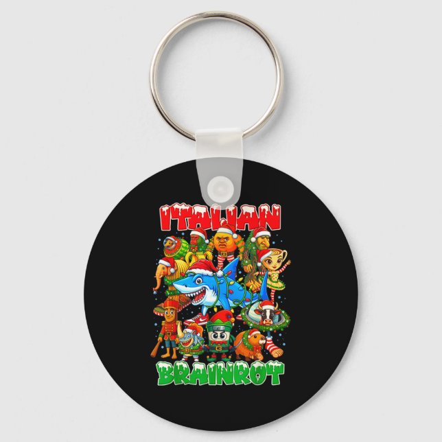 Funny Christmas Italian Brain Rot Italian Brainrot Key Ring (Front)