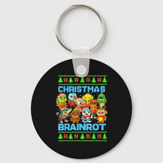 Funny Christmas Italian Brain Rot Italian Brainrot Key Ring (Front)