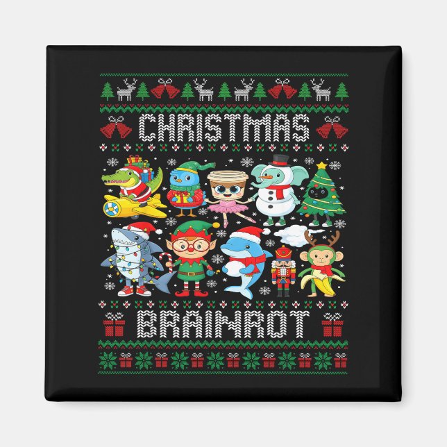 Funny Christmas Italian Brain Rot Italian Brainrot Magnet (Front)